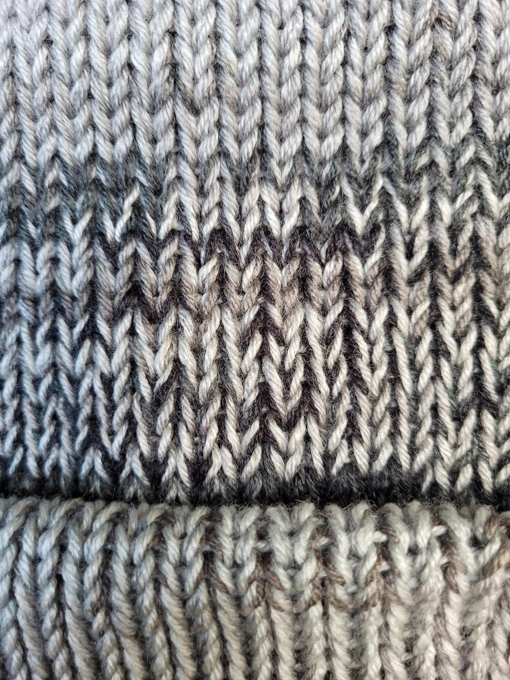 Grey ombre beanie hat with merino wool