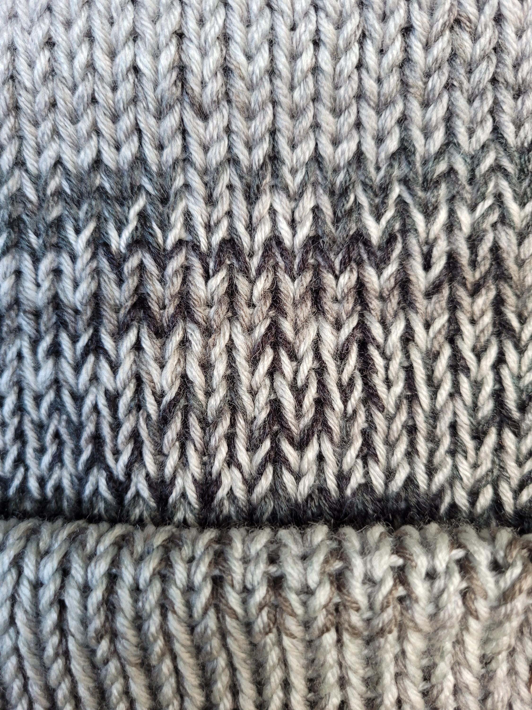Grey ombre beanie hat with merino wool