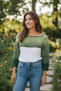 Green crop top, sleeves, bolero. 100% cotton, size M