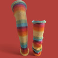 leg warmers, bright colours, rainbow, acrylic