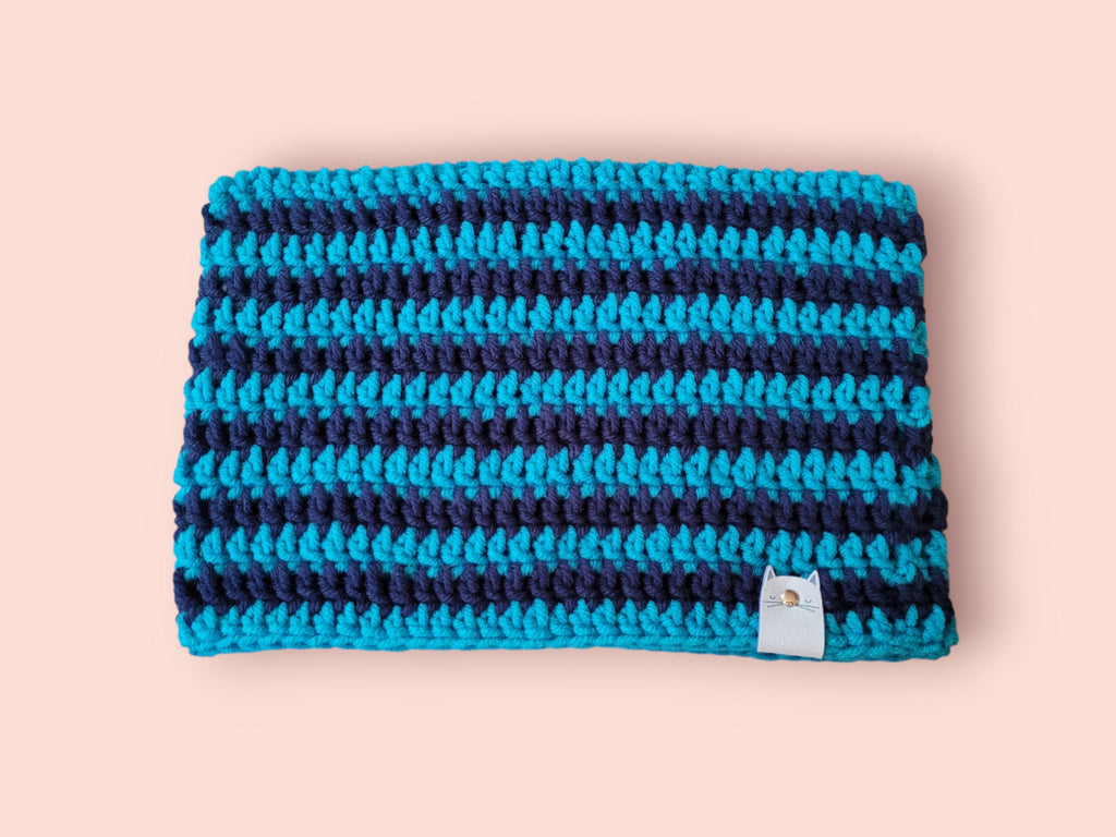 cat beanie cat hat turquoise and navy