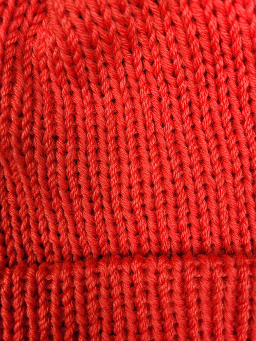 1-3 yo dark orange beanie hat, with wool, soft