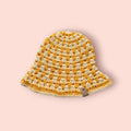 dark yellow and light yellow bucket hat, festival hat,  beach summer hat, hand made, 100% cotton