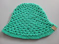 handmade crochet bucket hat,  green, cotton,  festival hat,  summer and beach hat