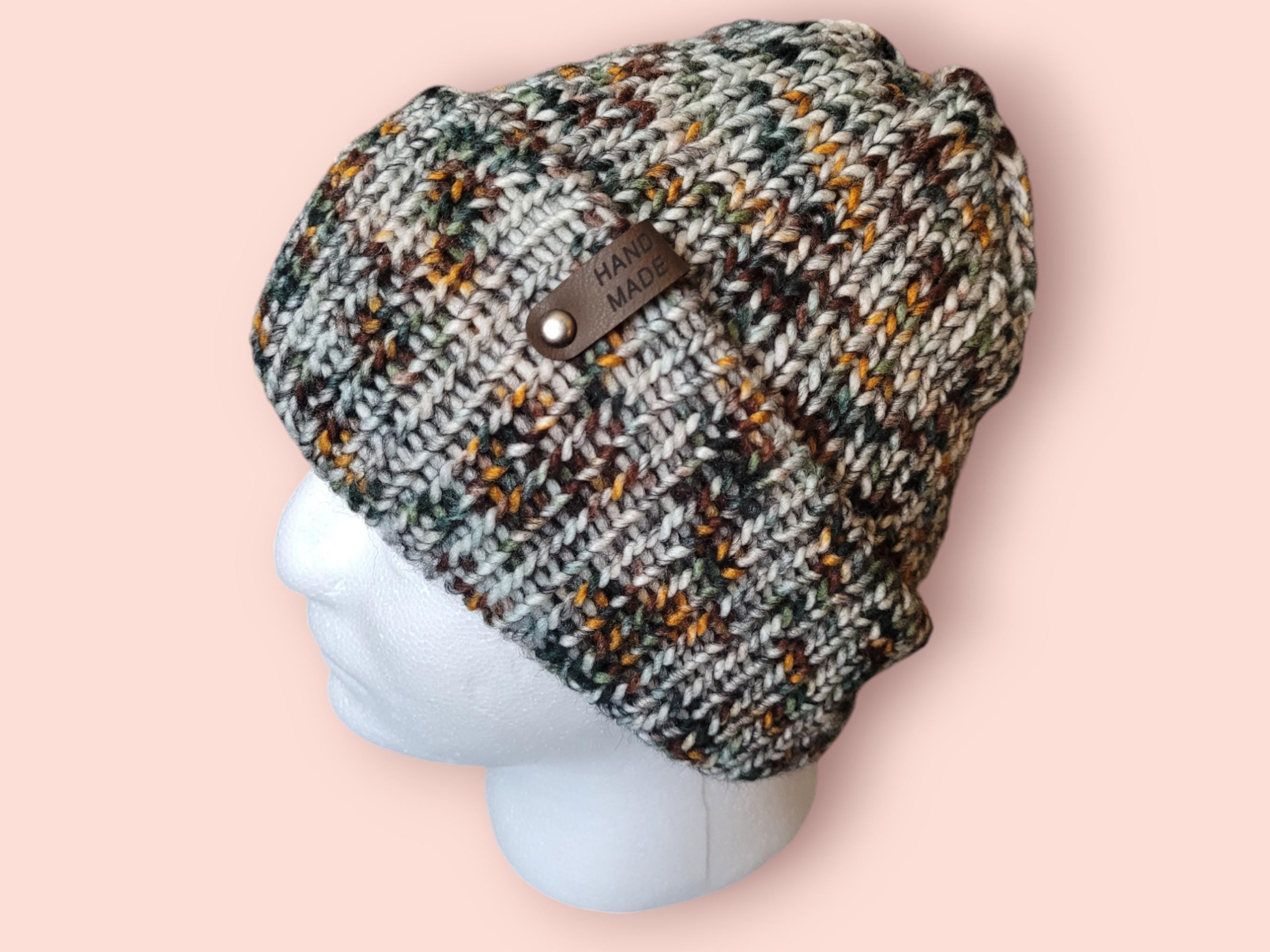 marble beanie hat with wool