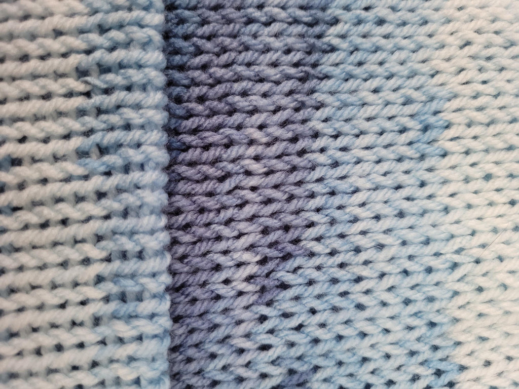 handmade beanie hat, blue ombre