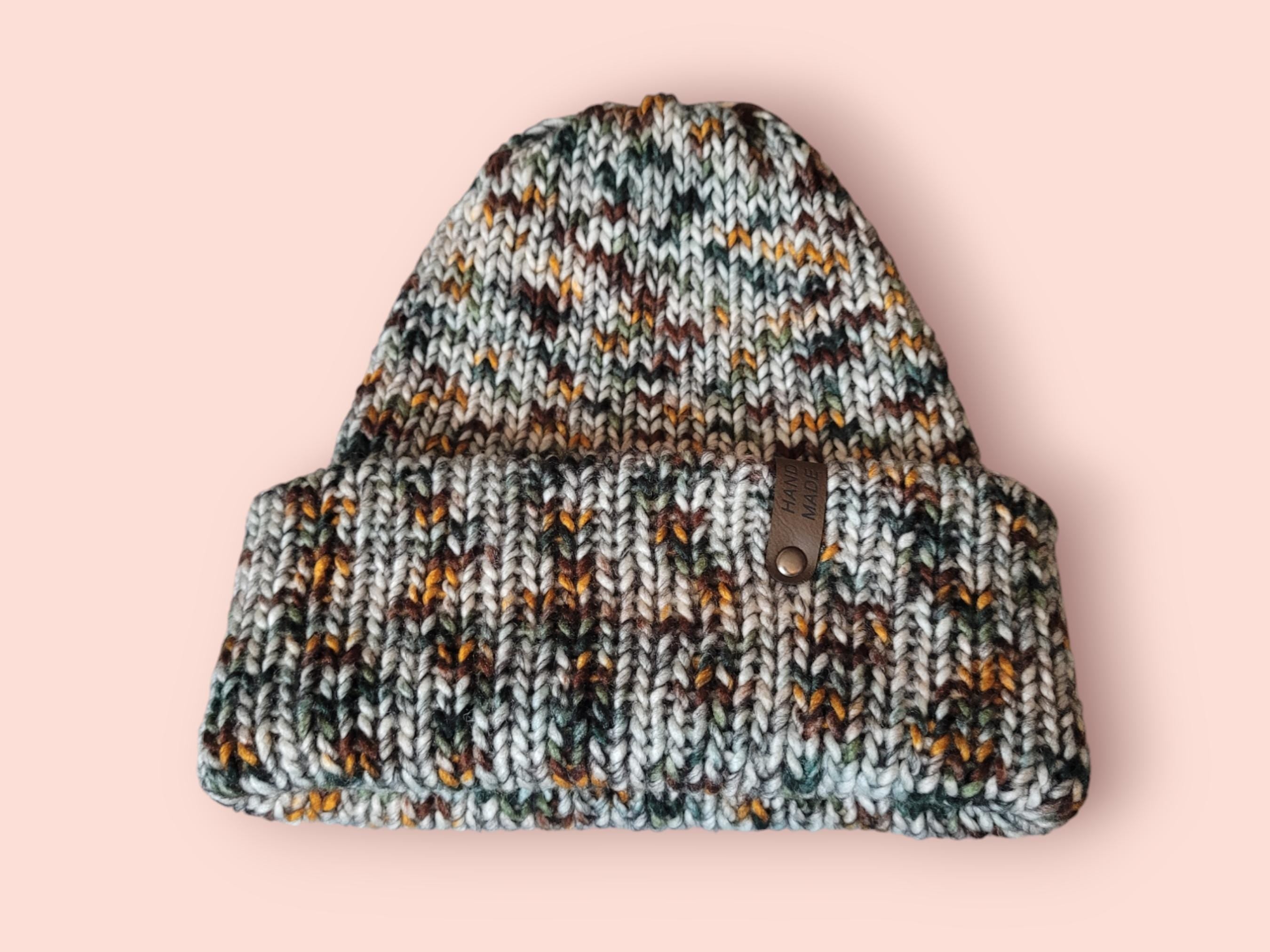 marble beanie hat with wool