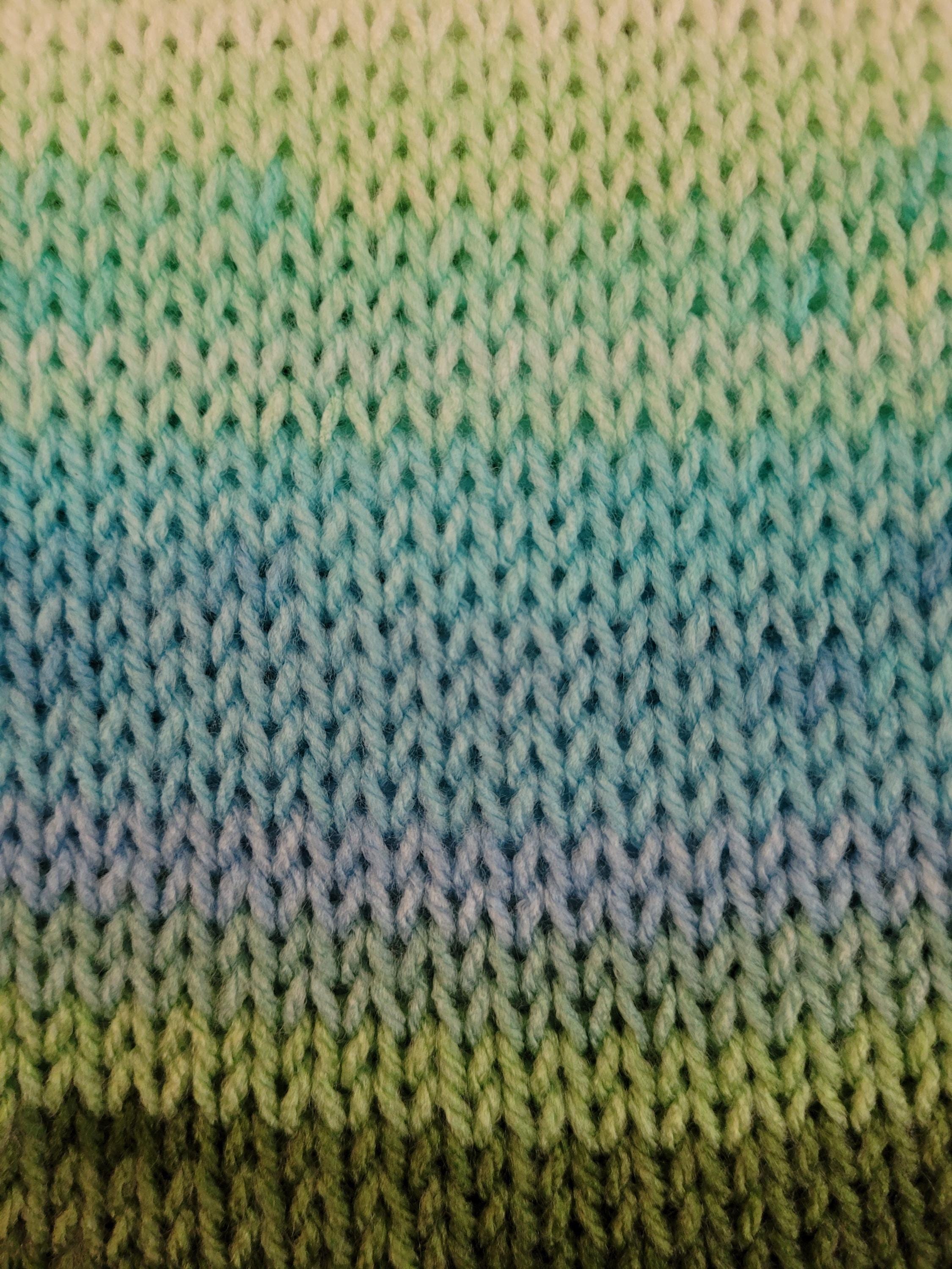 handmade leg warmers, ombre effect, with blue, green and white, acrylic