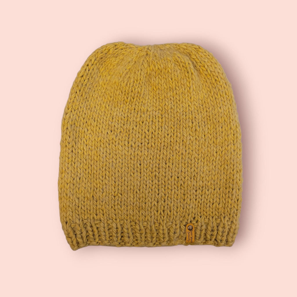 handmade XXL slouchy beanie, curry yellow, with merino and alpaca