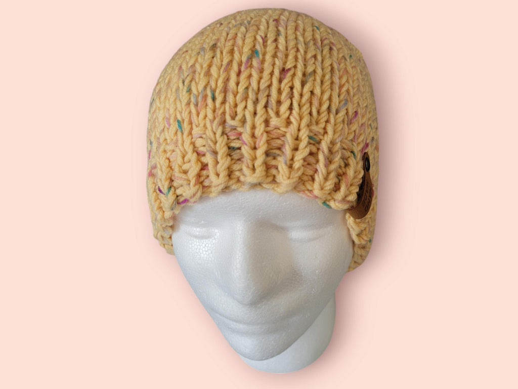 yellow merino wool hat size L winter beanie sport hat walks breathable natural organic wool