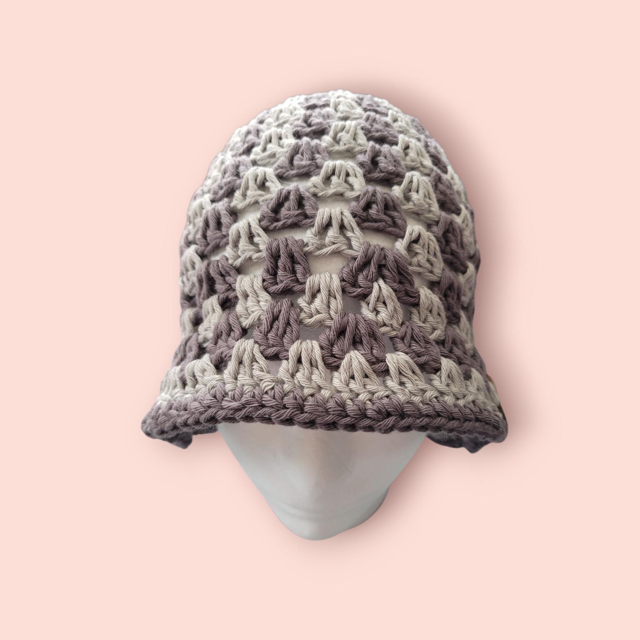 dark grey and light grey bucket hat, festival fashion,  summer and beach hat, handmade,  100% cotton