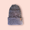 purple to black ombre effect beanie hat, silky touch with wool
