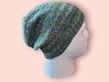 merino wool hat, green marble