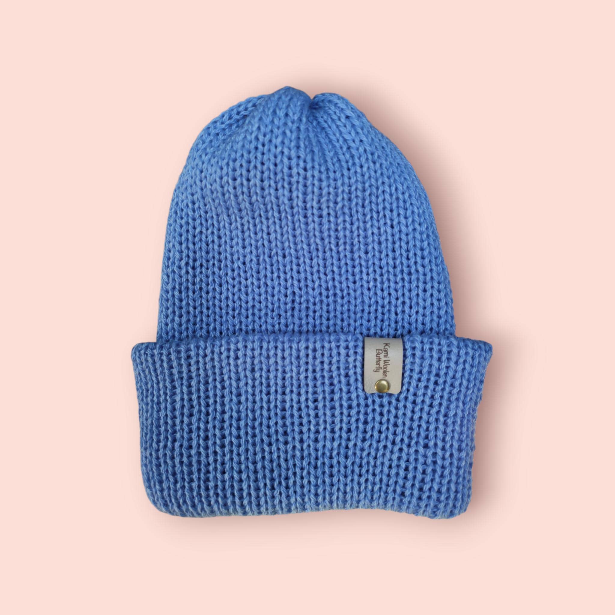 silk and merino blue beanie hat