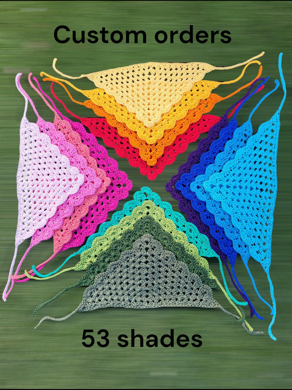 custom orders - cotton hair bandana, 53 shades, sun protection,