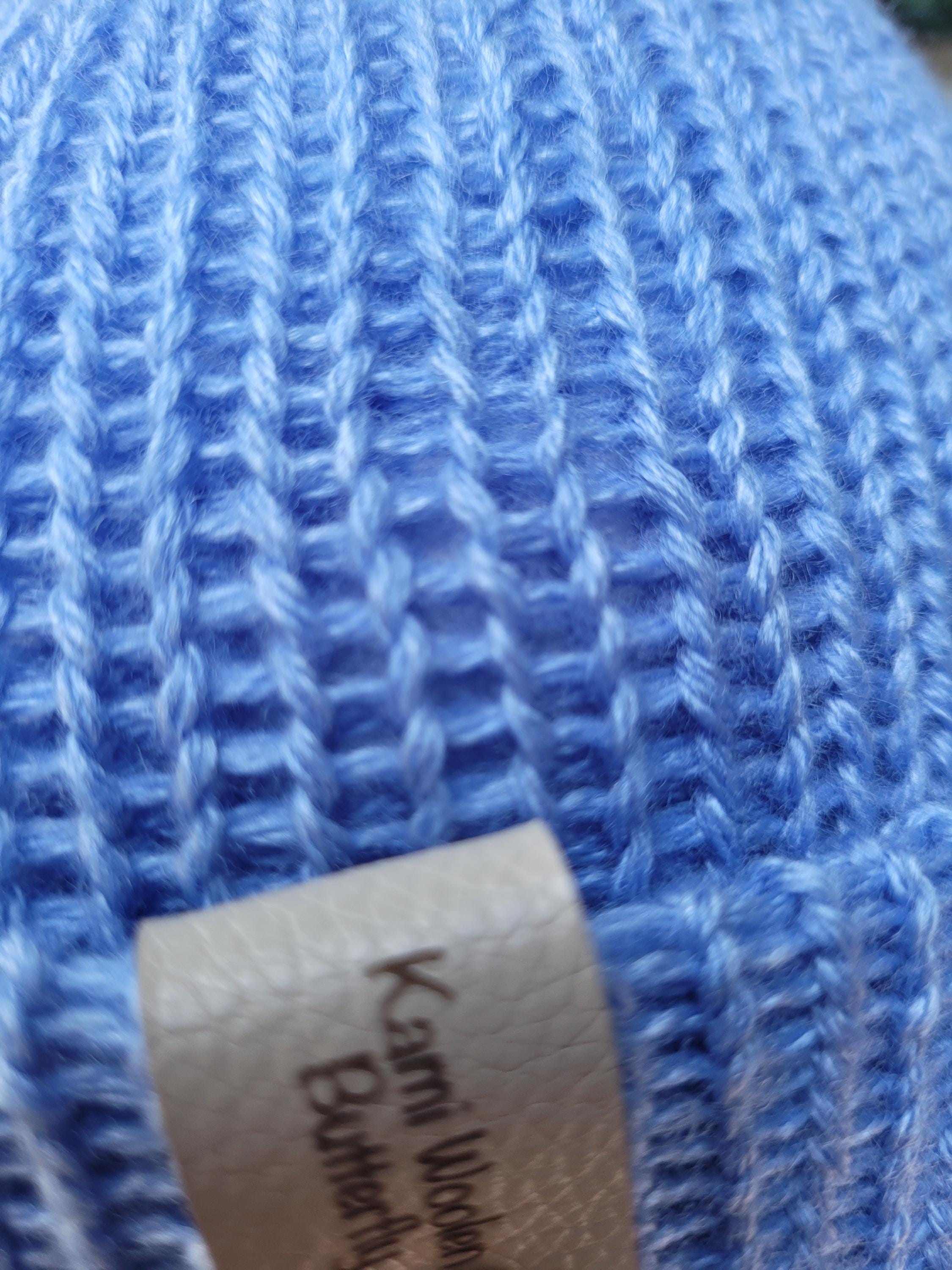silk and merino blue beanie hat