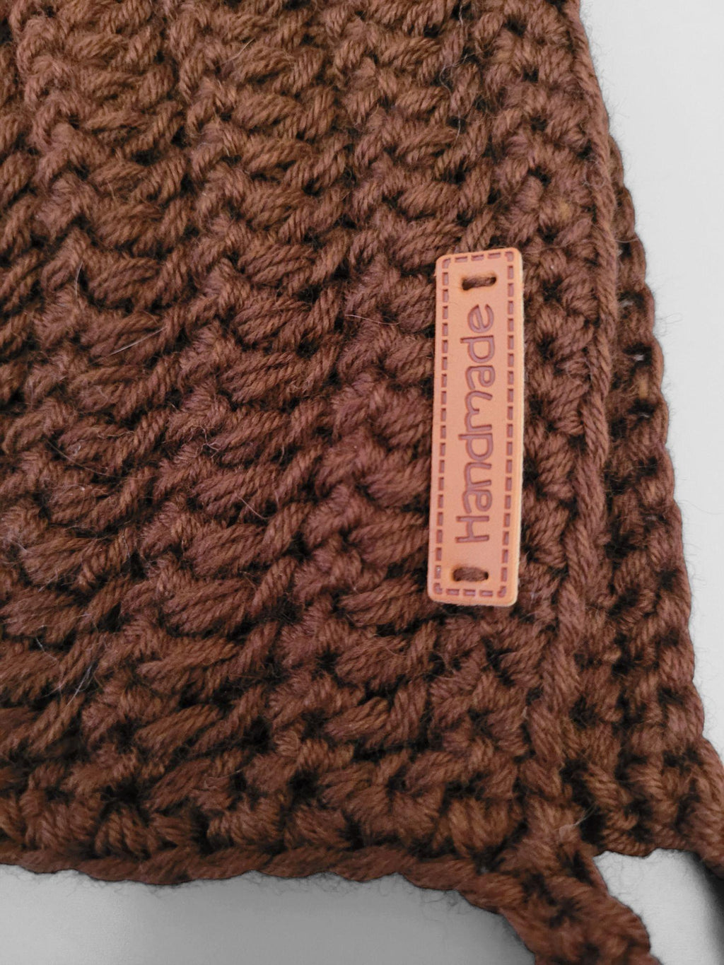 brown newborn bonnet, with merino wool