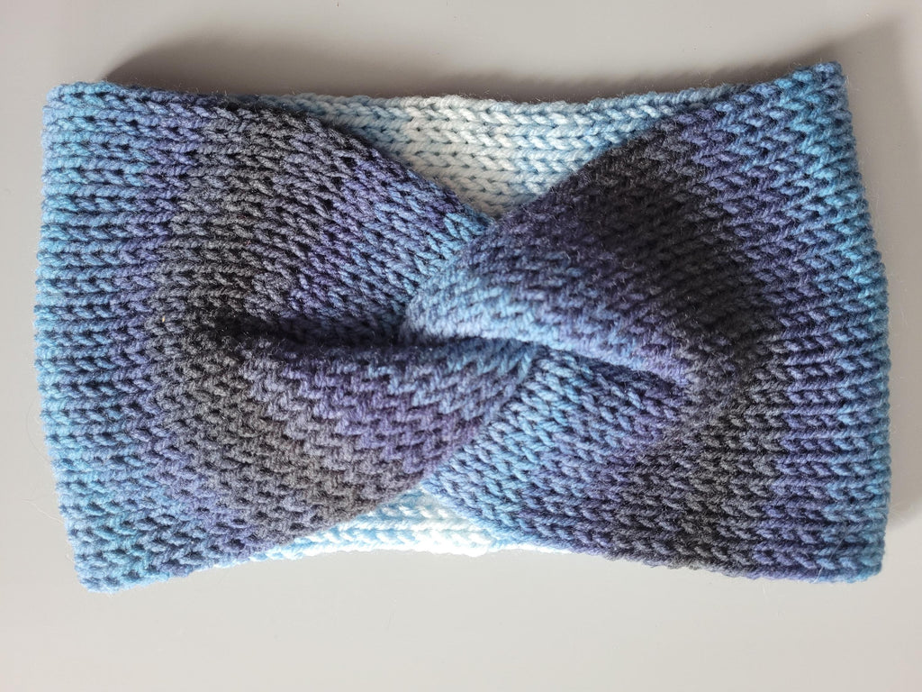 bow style headband,  blue ombre