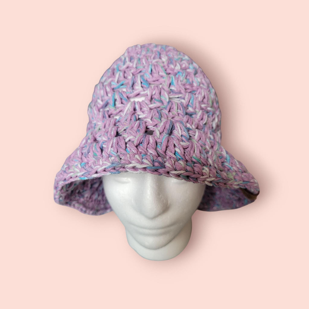 purple bucket hat, festival hat, summer cotton hat