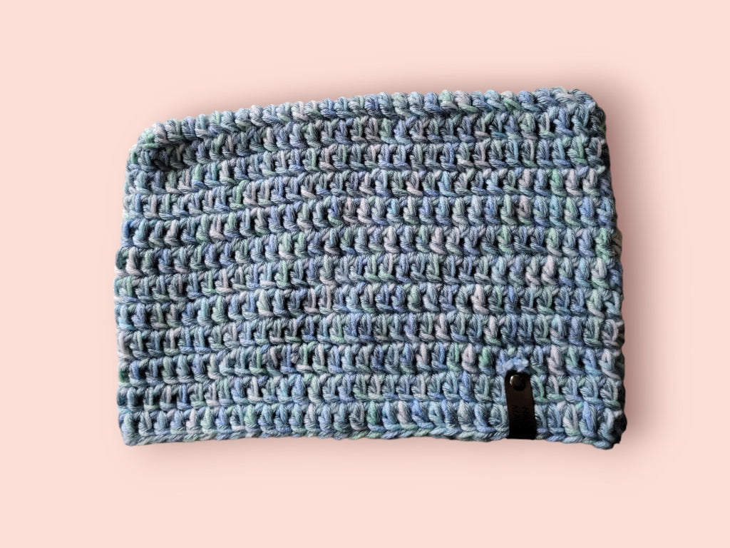 cat beanie hat marble blue / green / white