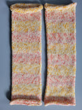 leg warmers,  woolen,  warm and breathable,  in warm colours, yellow, cream and pink