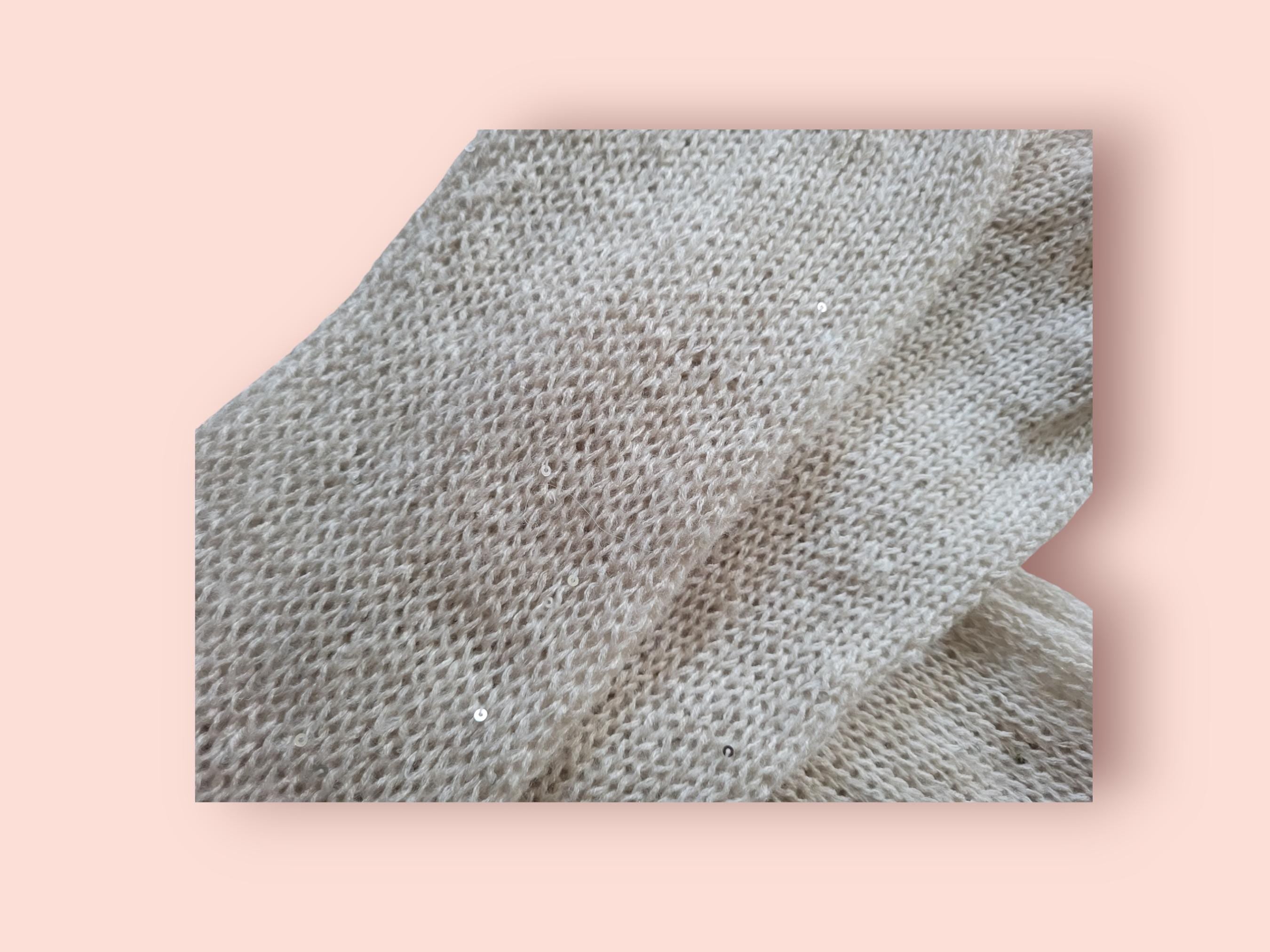 elegant scarf with mohair and pailettes