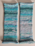 handmade leg warmers,  woolen and breathable,  shades of blues