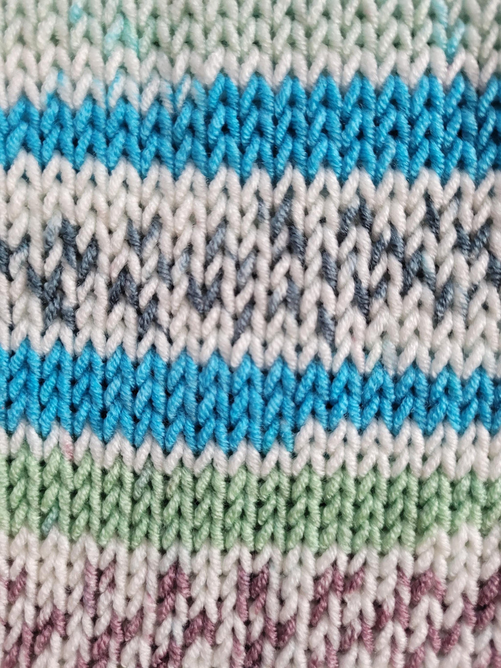 handmade leg warmers, fair isle effect, white, blue and green, acrylic