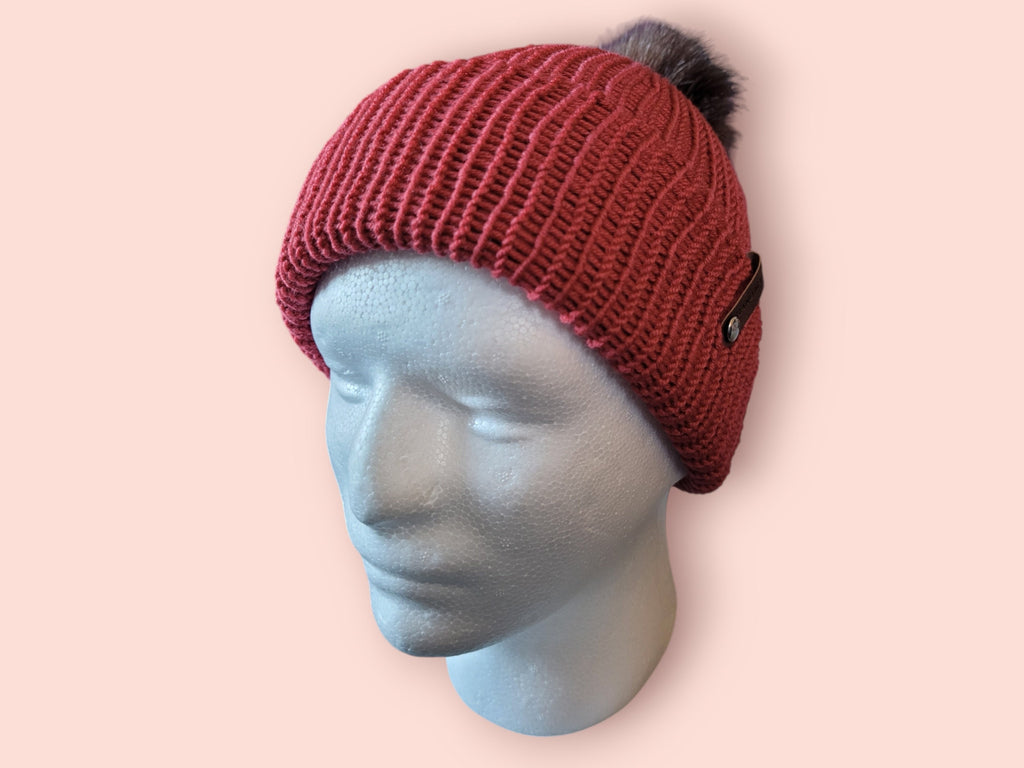 merino wool hat, red