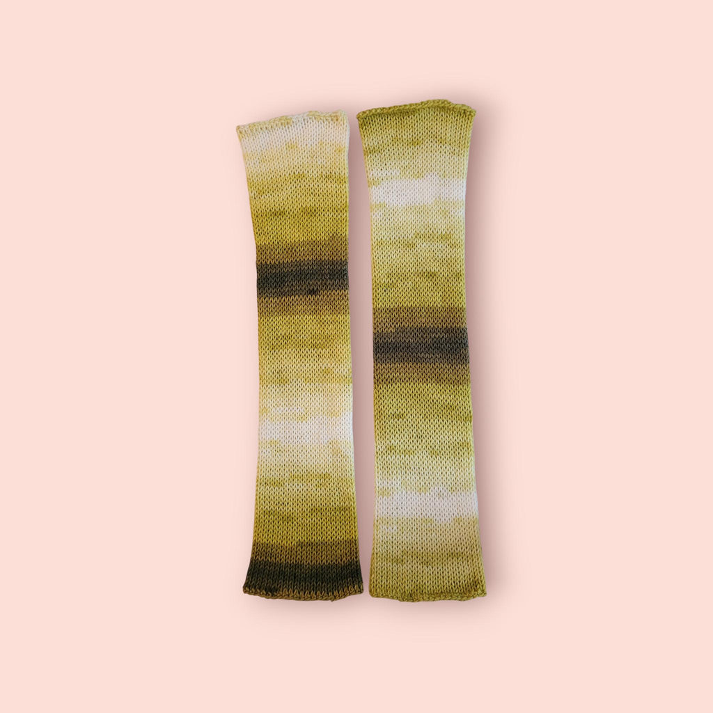 handmade leg warmers, ombre effect,  green, lime and white