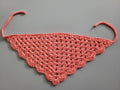 handmade crochet hair bandana,  cotton , coral colour