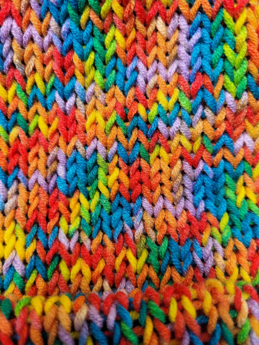 multicoloured beanie hat