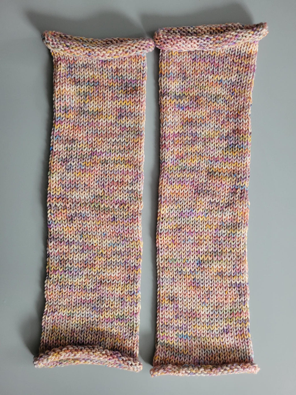 handmade leg warmers,  woolen,  warm and breathable,  in pastel rainbow colours