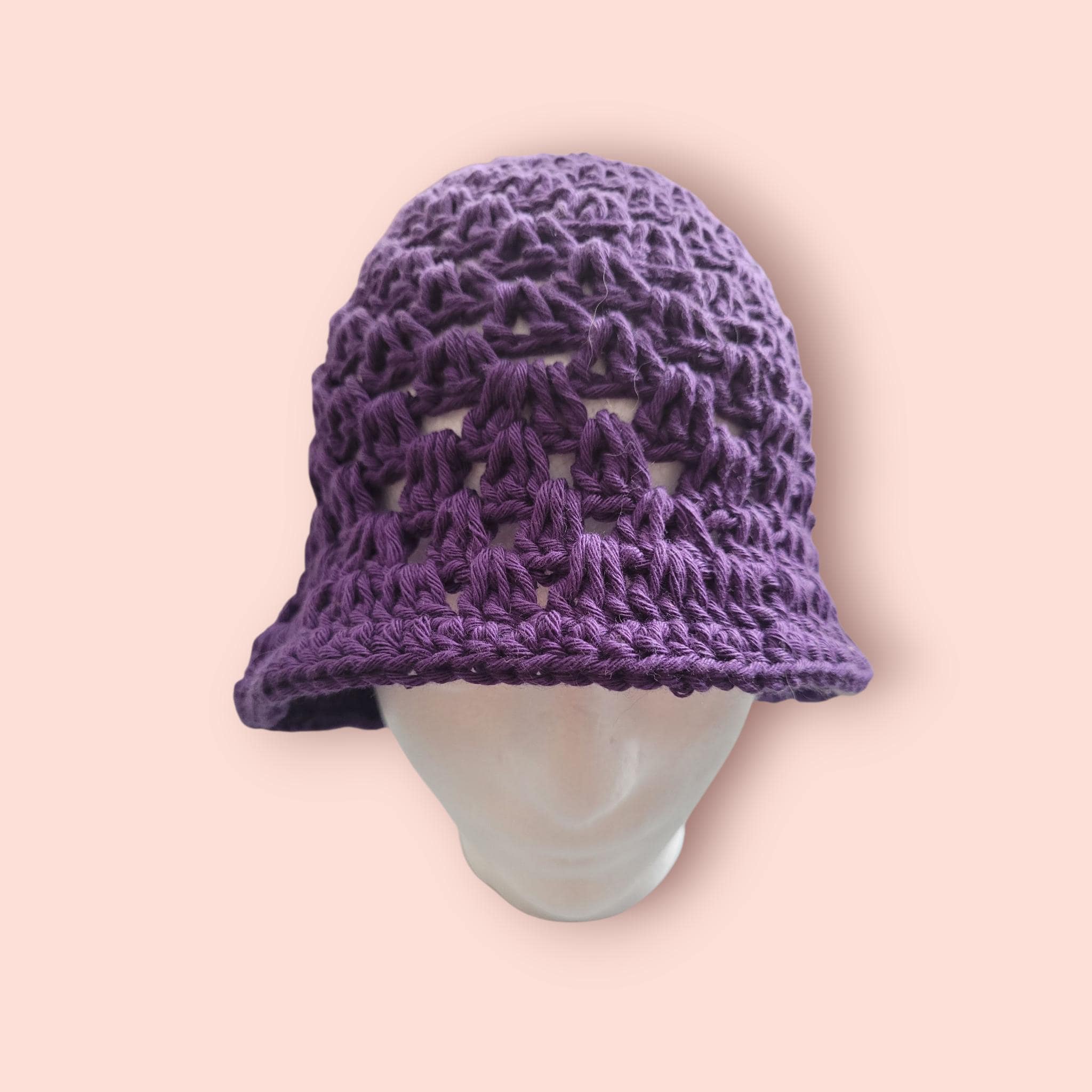 handmade crochet bucket hat,  purple/ dark orchid,  100% cotton,  festival hat,  beach hat, summer hat