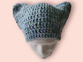 cat beanie hat marble blue / green / white