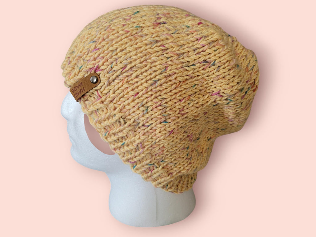 yellow merino wool hat size L winter beanie sport hat walks breathable natural organic wool