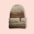 brown ombre winter beanie hat, with merino wool, soft
