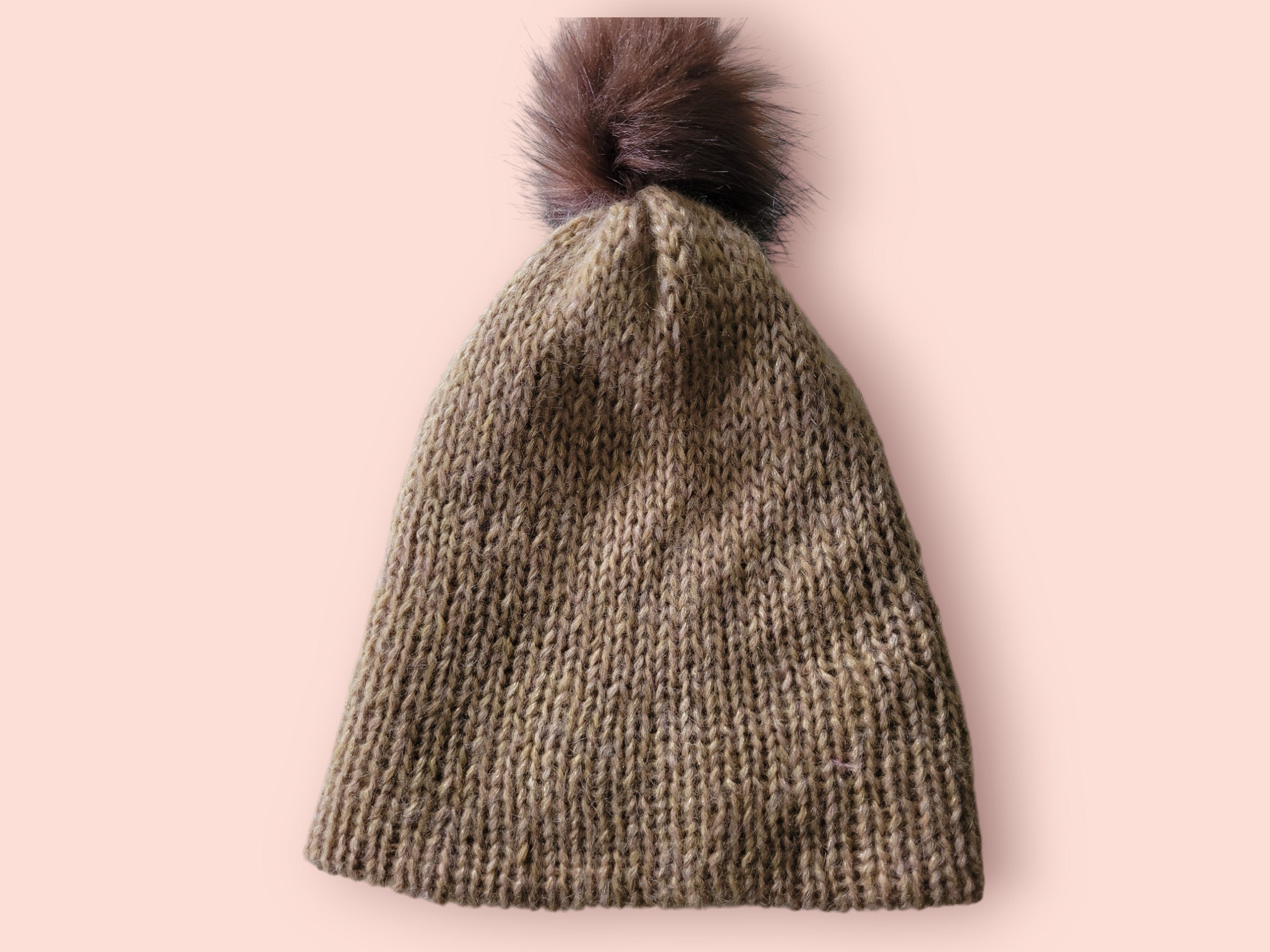 handmade beanie, cappuccino with golden shine, alpaca wool, merino wool, polyester