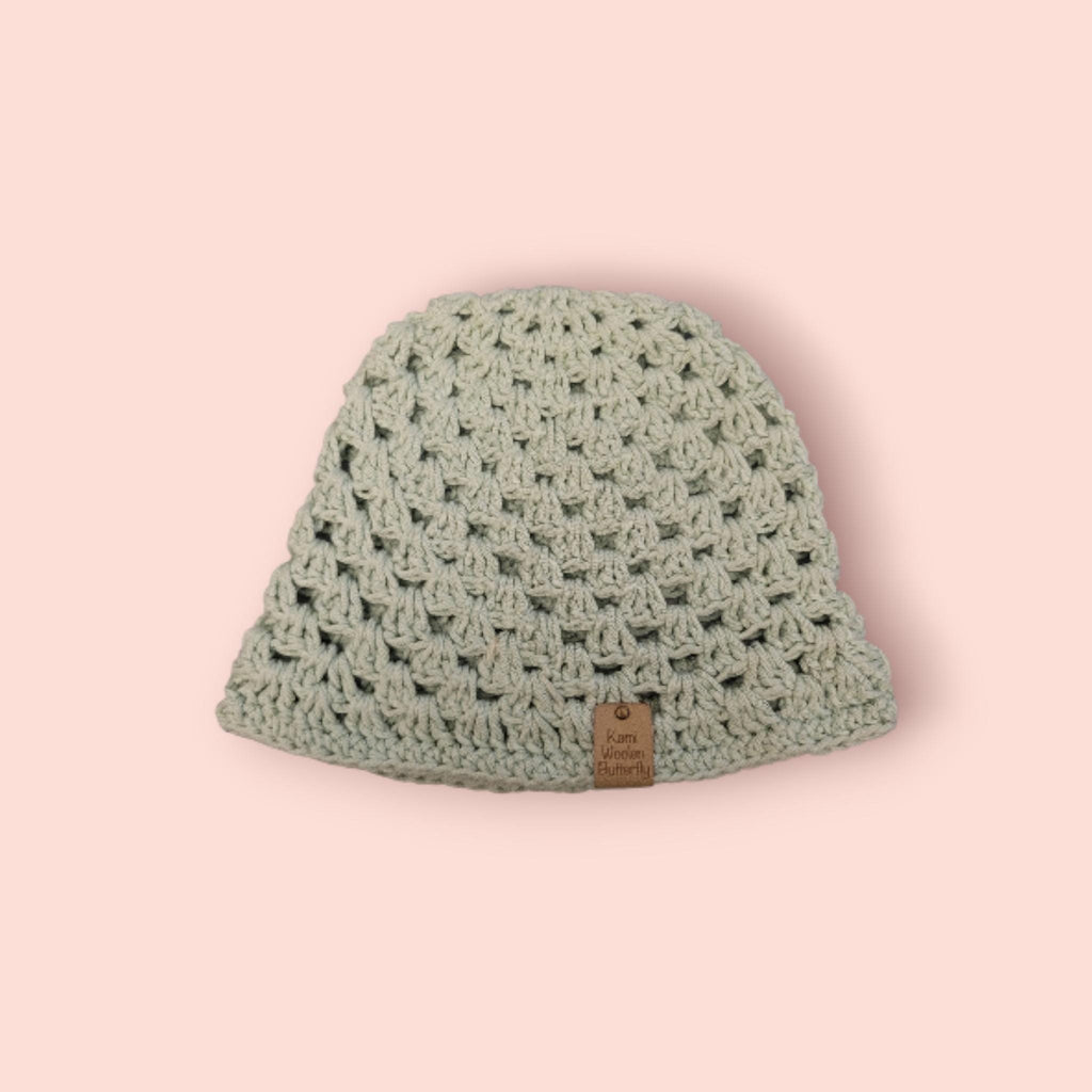 handmade crochet bucket hat, for babies or toddlers, 100% cotton