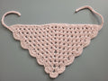 handmade crochet hair bandana,  light pink, cotton