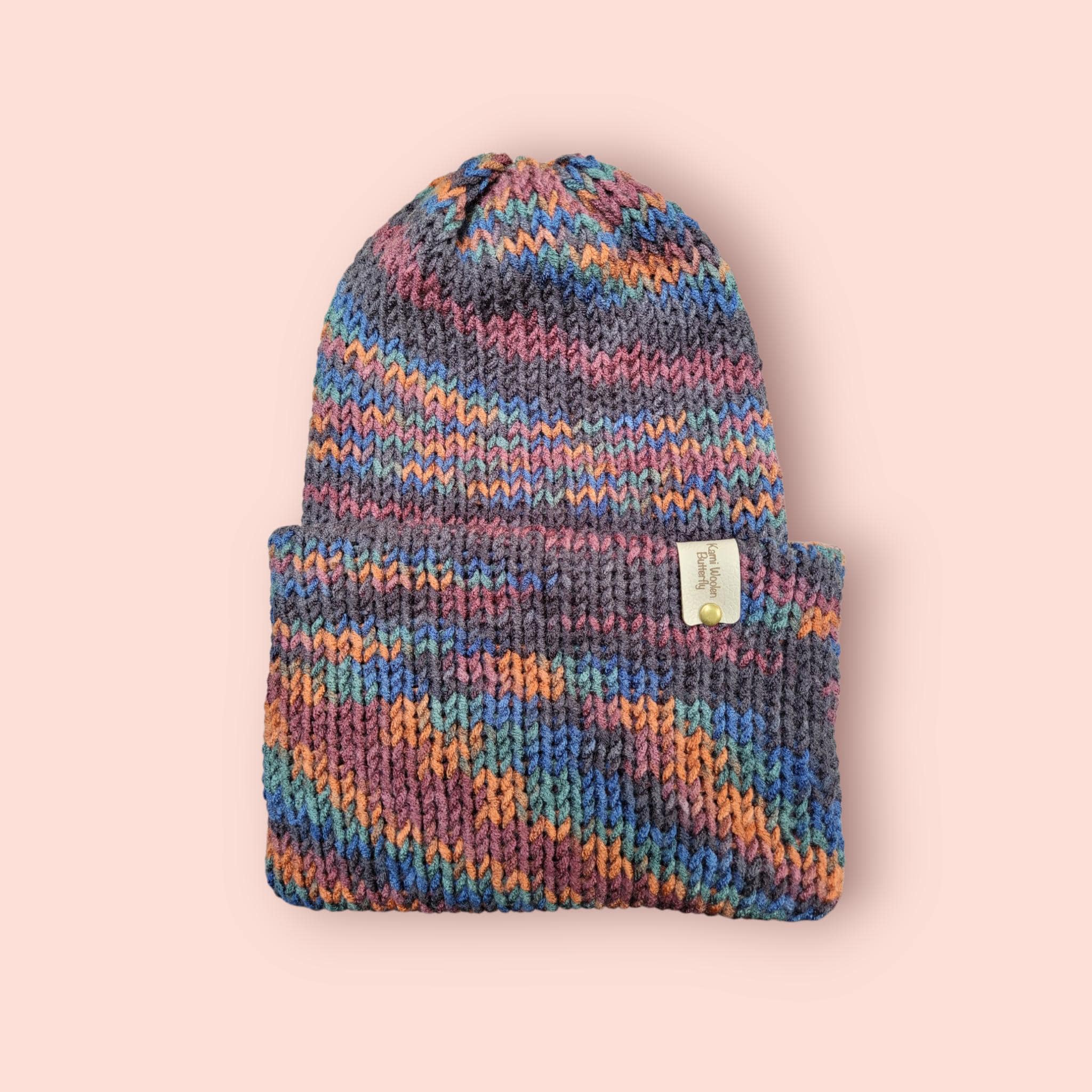 brown and orange beanie hat