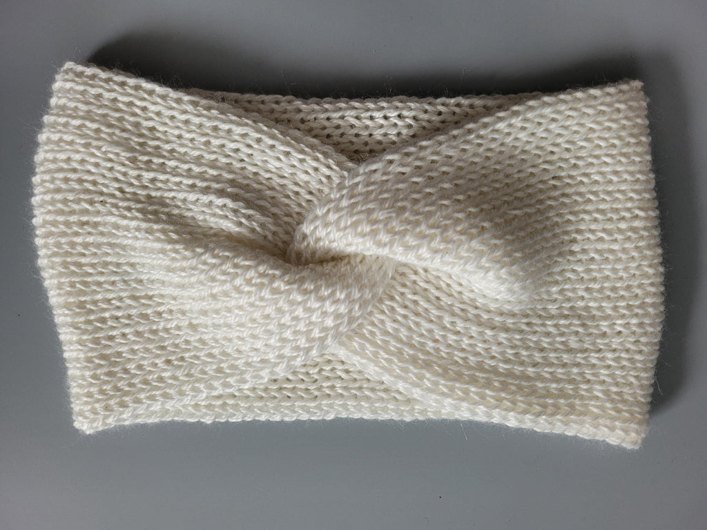 handmade ecru,  cream, off white headband,  bow style,  size L/XL