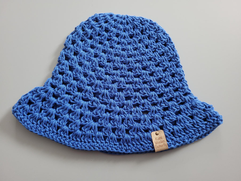 Royal blue hand made bucket hat,  festival hat,  summer hat