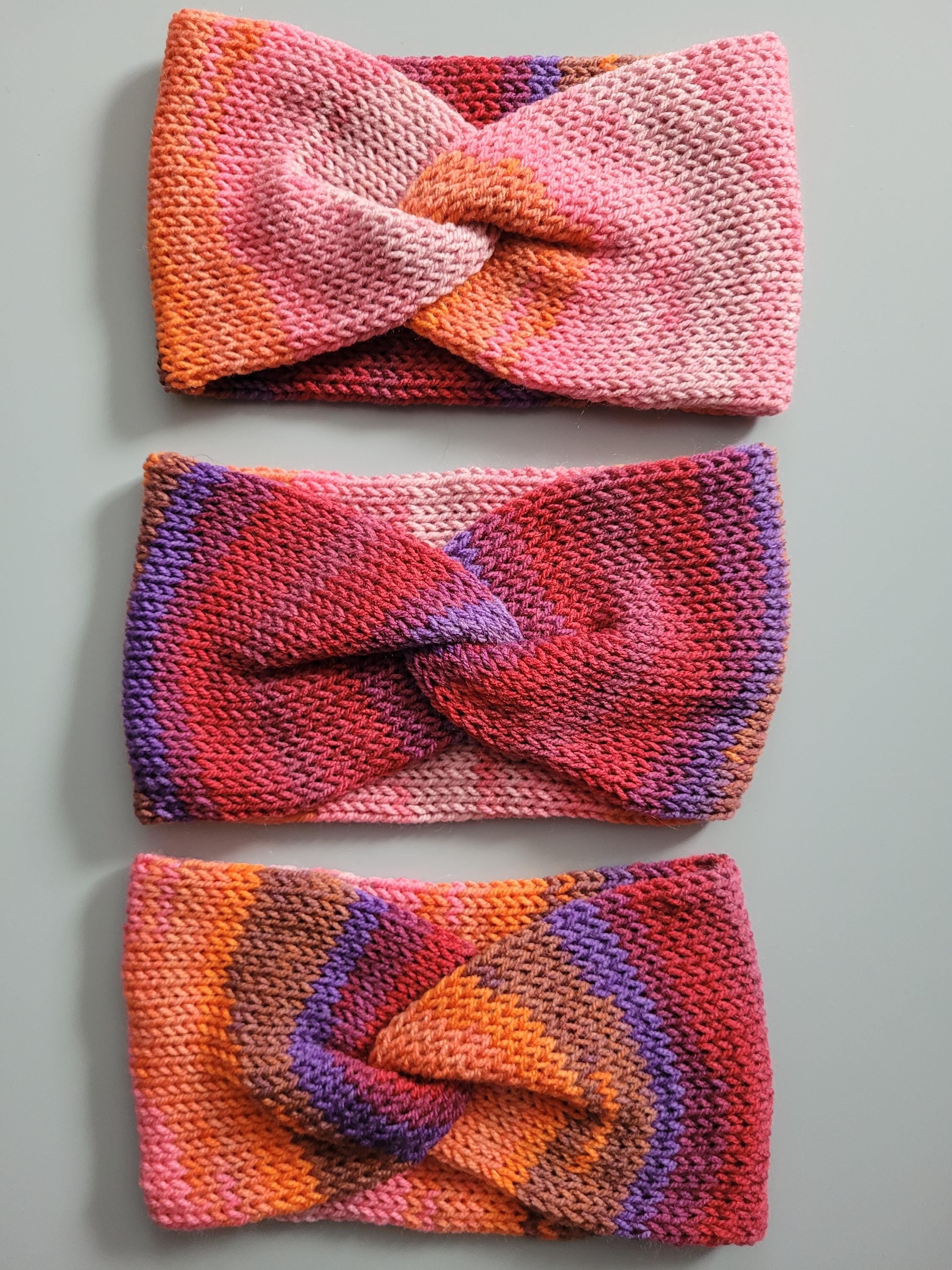 bow style headband,  ombre with orange and purple