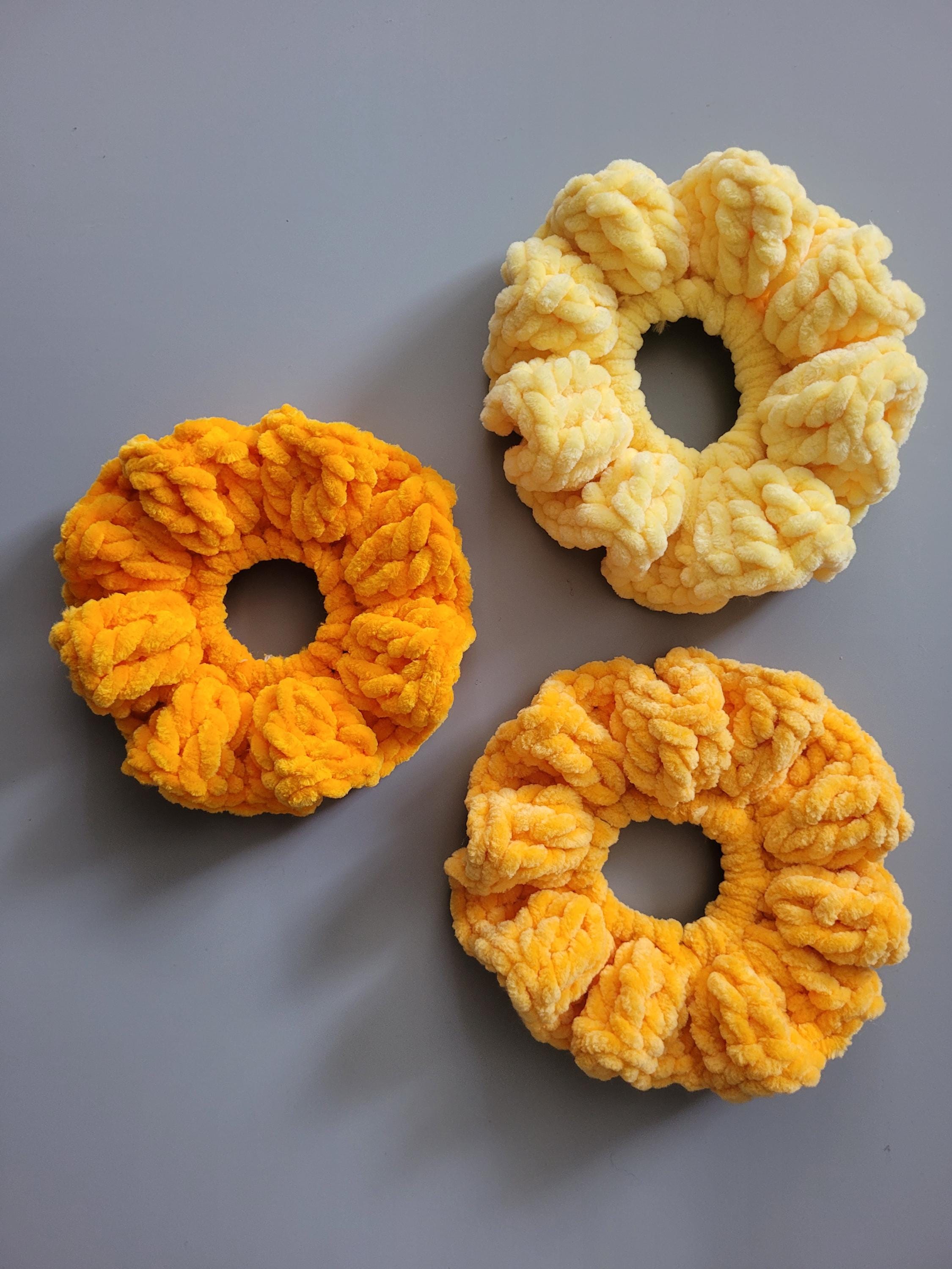 set of 3 scrunchies in yellows