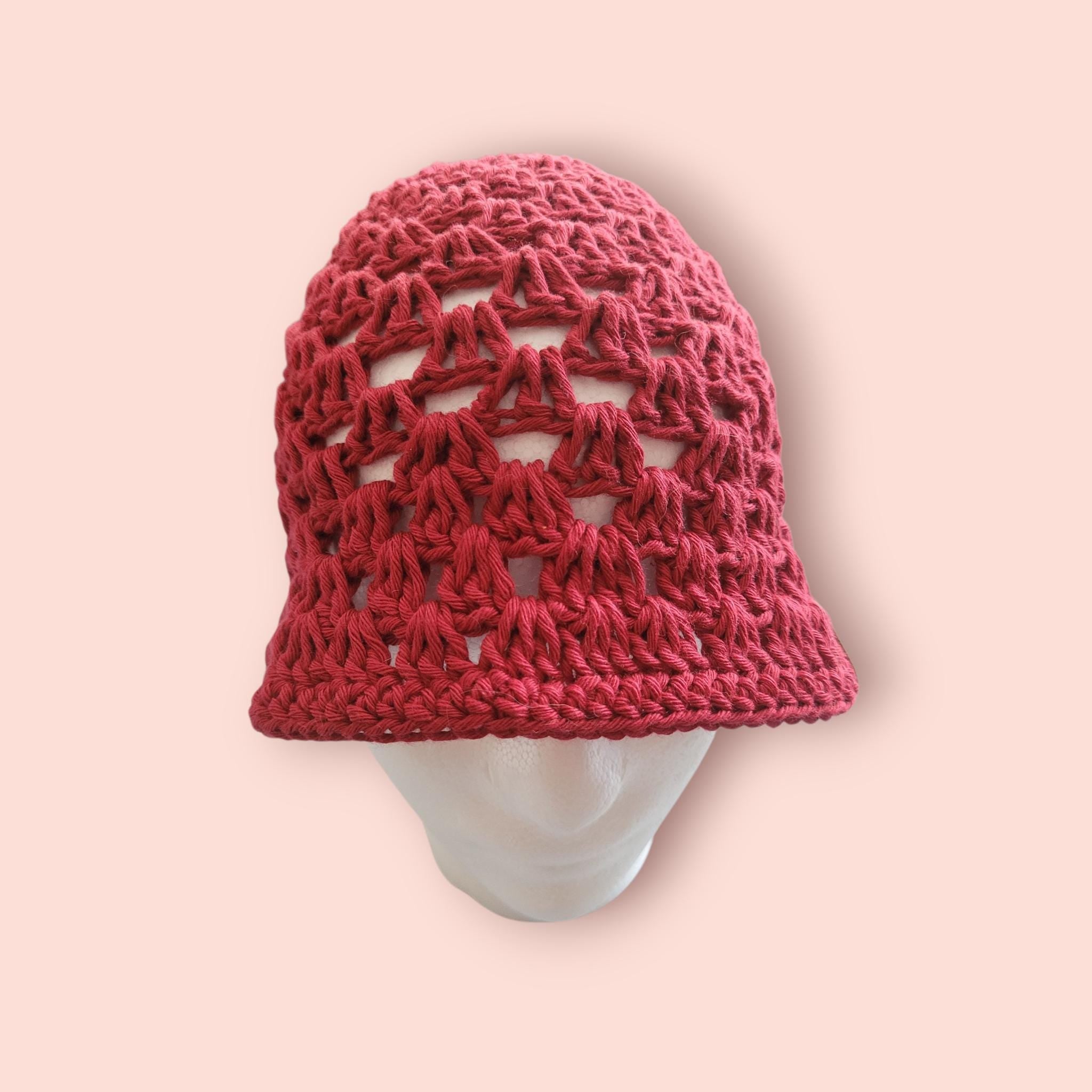 handmade crochet bucket hat,  burgundy,  cotton,  festival,  summer,  holidays and beach hat