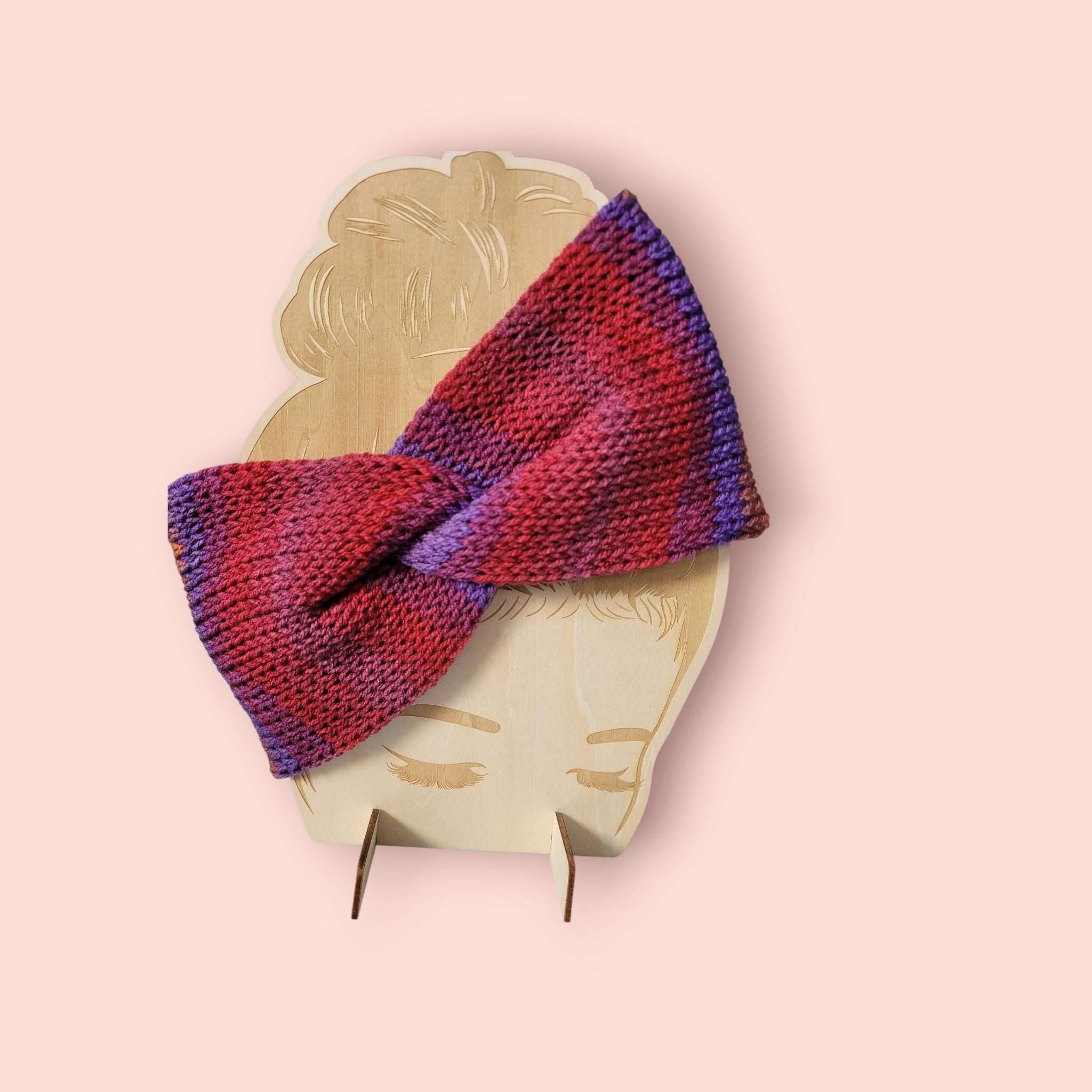 bow style headband,  ombre with orange and purple