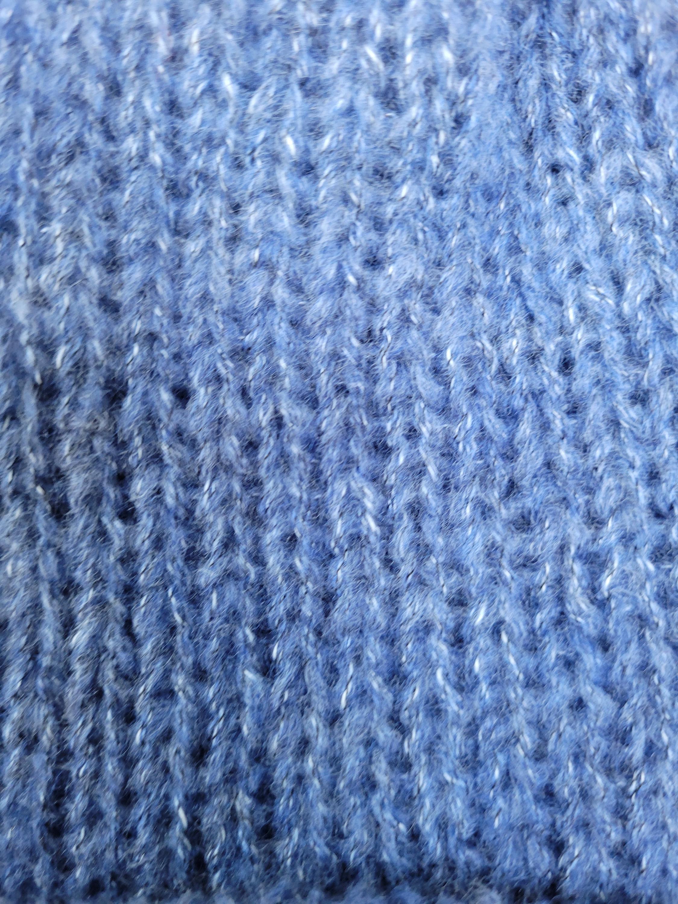 Blue and fluffy beanie hat with merino wool